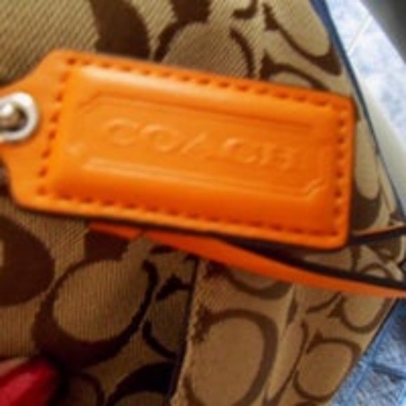 COACH PARK SIGNATURE FLAP LARGE SHOULDER BAG  SV / KHAKI / MAHOGANY F23933   NWT - Picture 9 of 12